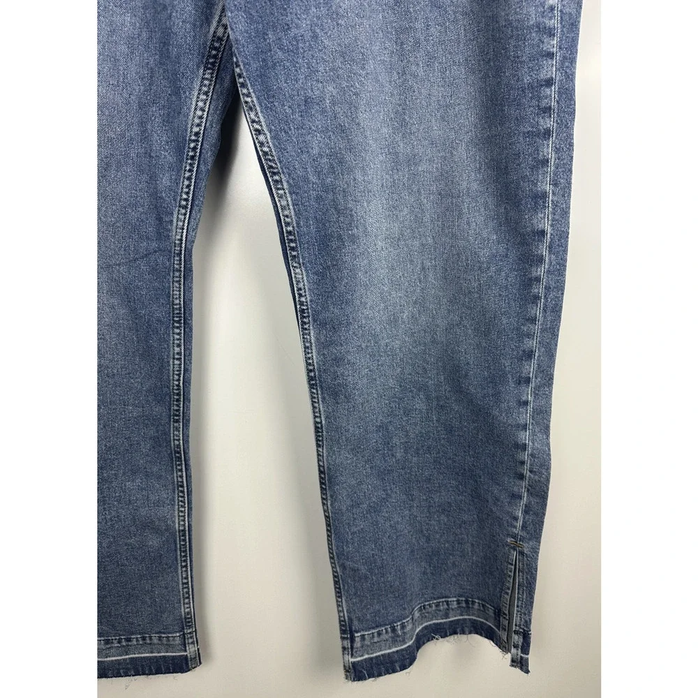 NWT Gap Mid Rise 90s Loose Jeans Split Hem Distressed Blue Denim Plus Size 33 16 - Picture 8 of 16